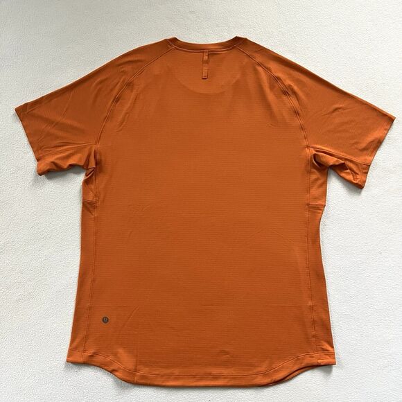 Lululemon Men RINS Solid Orange License To Train Relaxed Short Sleeve Shirt L - Picture 8 of 8